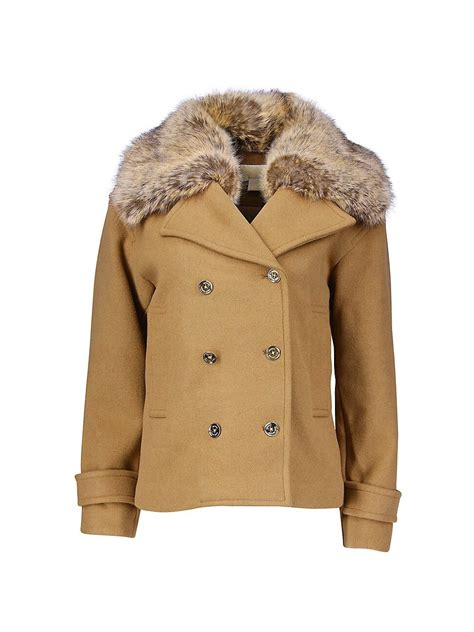 michael kors camel peacoat|Michael Kors wool blend peacoat.